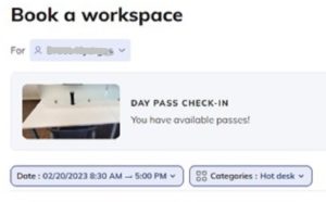 Day Pass Check In Step 1
